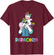 Papacorn Unicorn Father's Day Gift Daddy T-Shirt - T-Shirt | Maroon