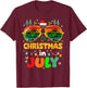 Funny Santa Hat Sunglasses Christmas in July Men Women Kids T-Shirt - T-Shirt | Maroon