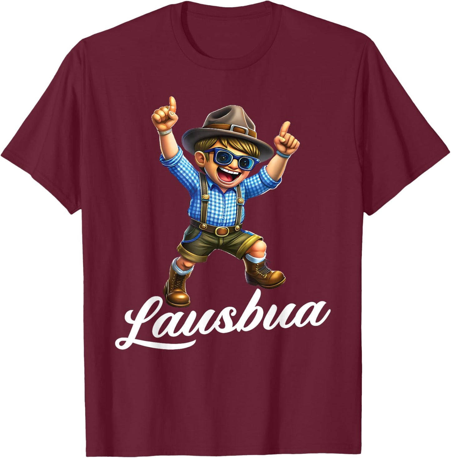Extremely Cool Lausbua Boys' Costume , black T-Shirt - T-Shirt | Maroon