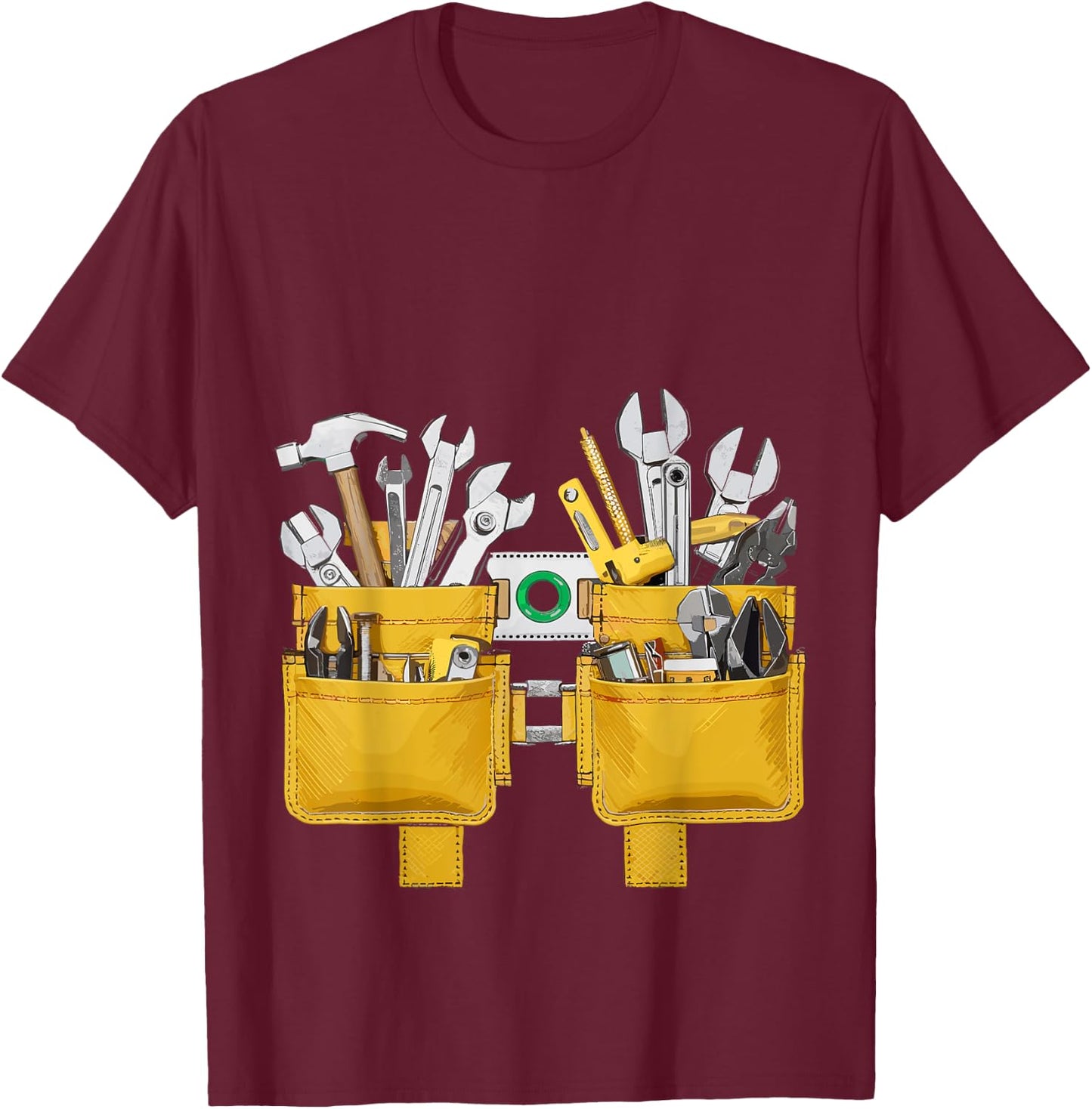 Oys Tool Belt Easy Builder Costume Construction T-Shirt - T-Shirt | Maroon