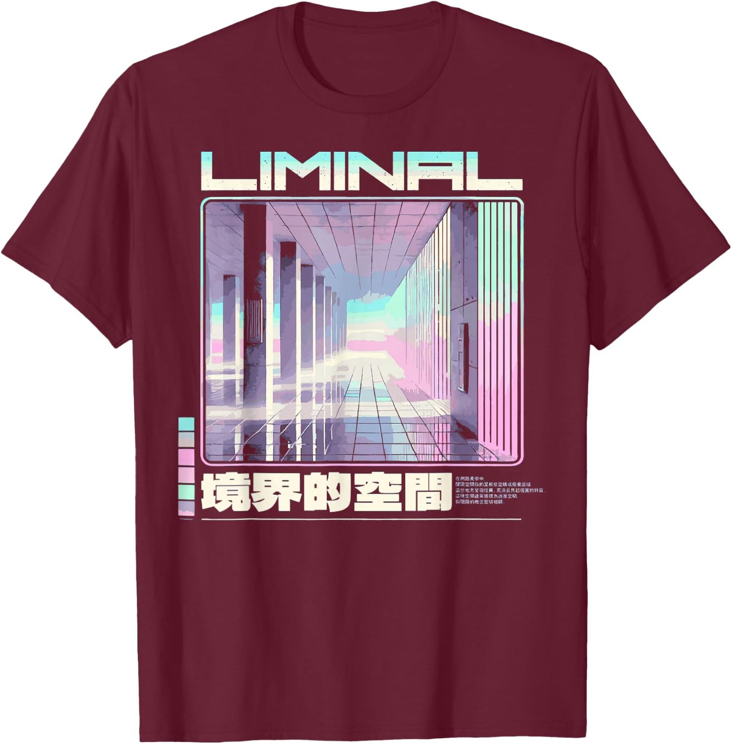 Liminal Aesthetic Vaporwave Japanese Kawaii Pastel Goth T-Shirt - T-Shirt | Maroon