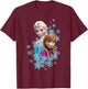Frozen Elsa And Anna Sisters , black T-Shirt - T-Shirt | Maroon