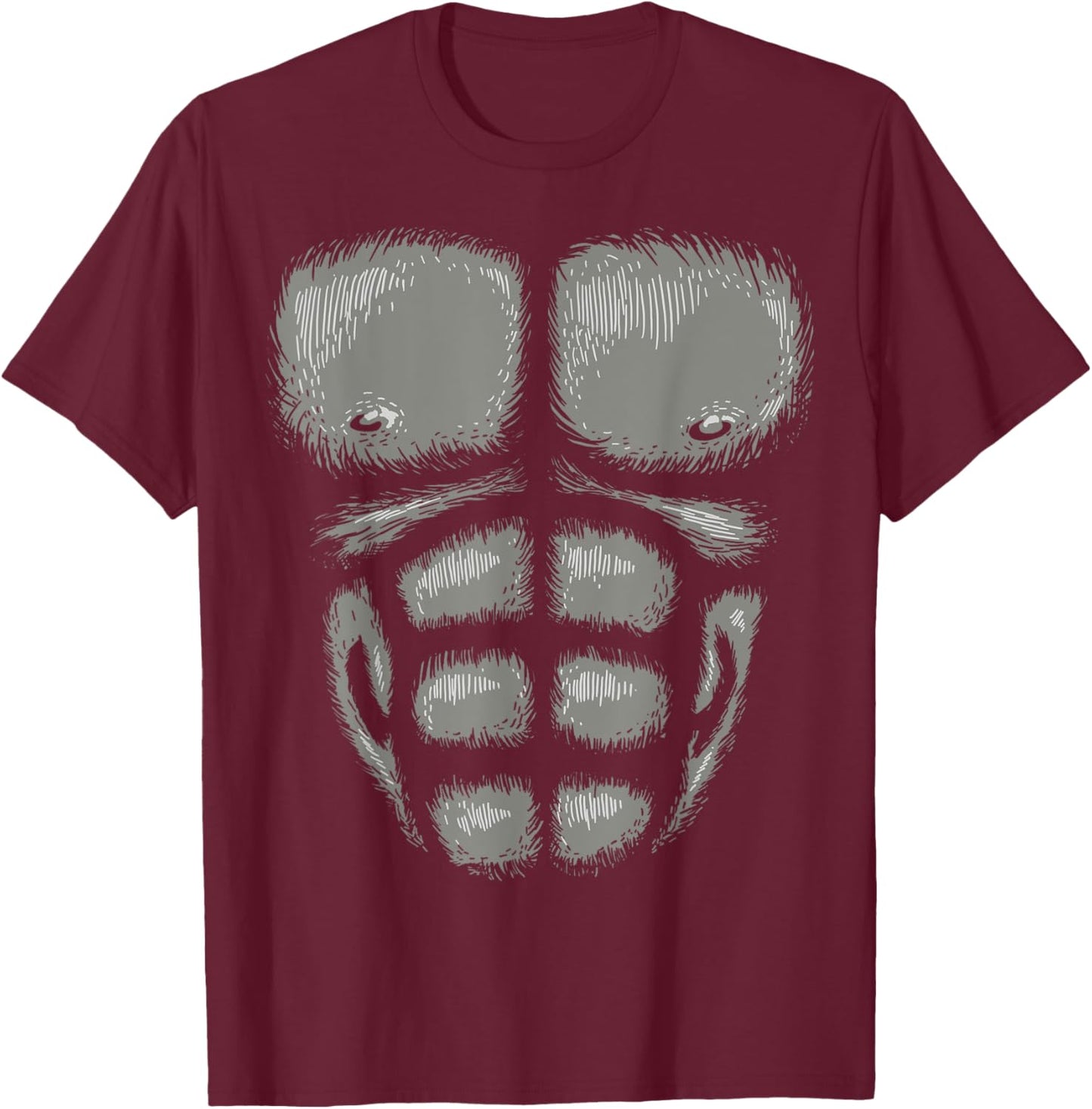 Gorilla Chest Muscles Shirt Halloween Costume Monkey Suit T-Shirt - T-Shirt | Maroon