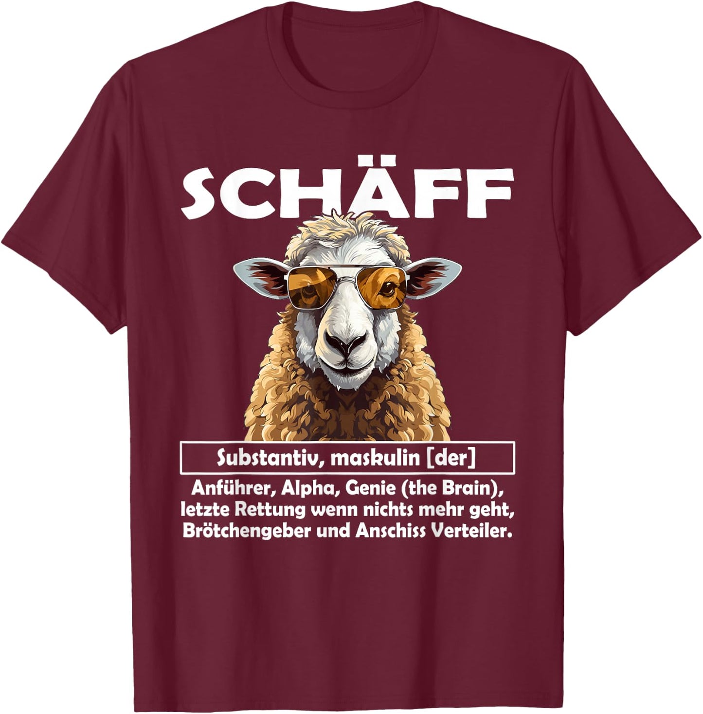 Supervisor | Chef | Schäff , black T-Shirt - T-Shirt | Maroon