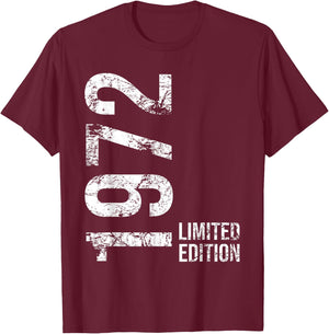 51st Birthday Man Woman 51 Years 1972 Gift , black T-Shirt - T-Shirt | Maroon