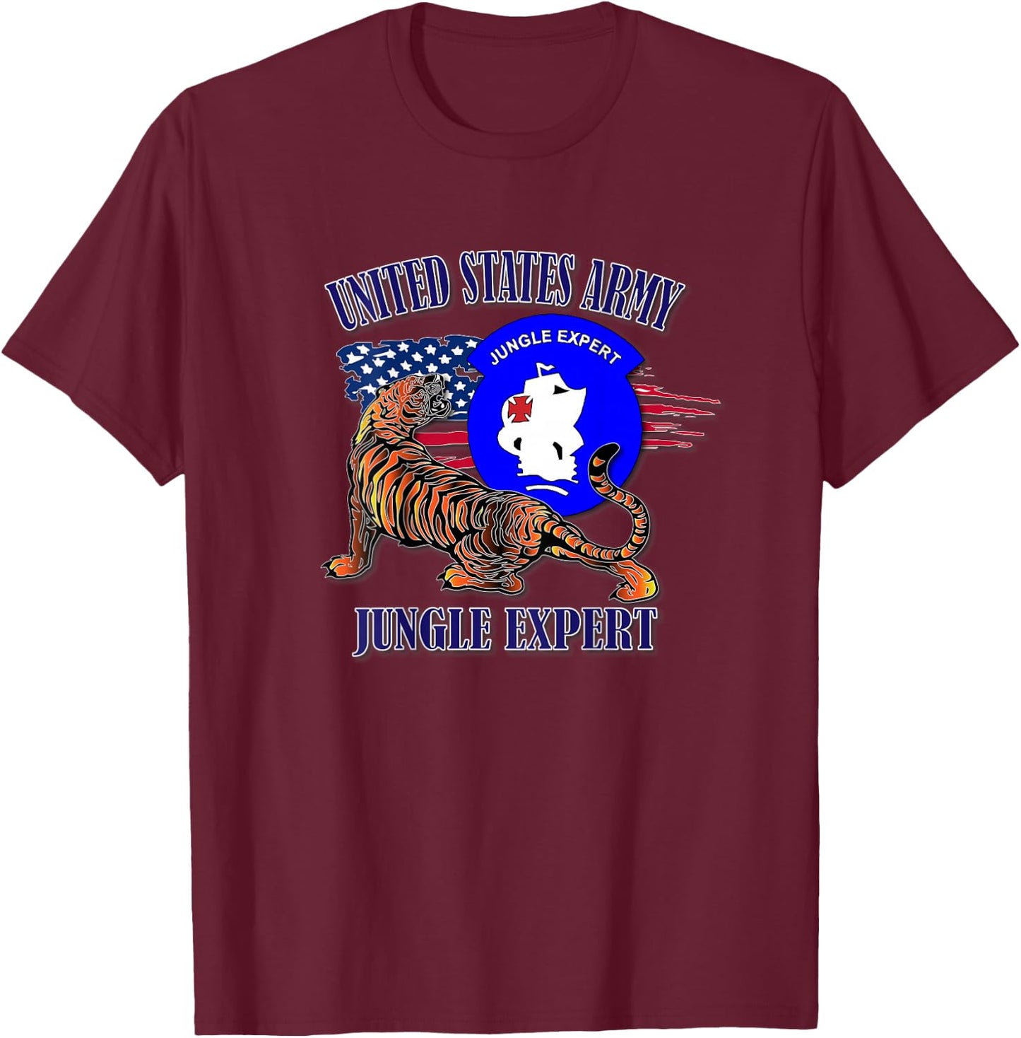 Jungle Expert (Back Design) T-Shirt - T-Shirt | Maroon