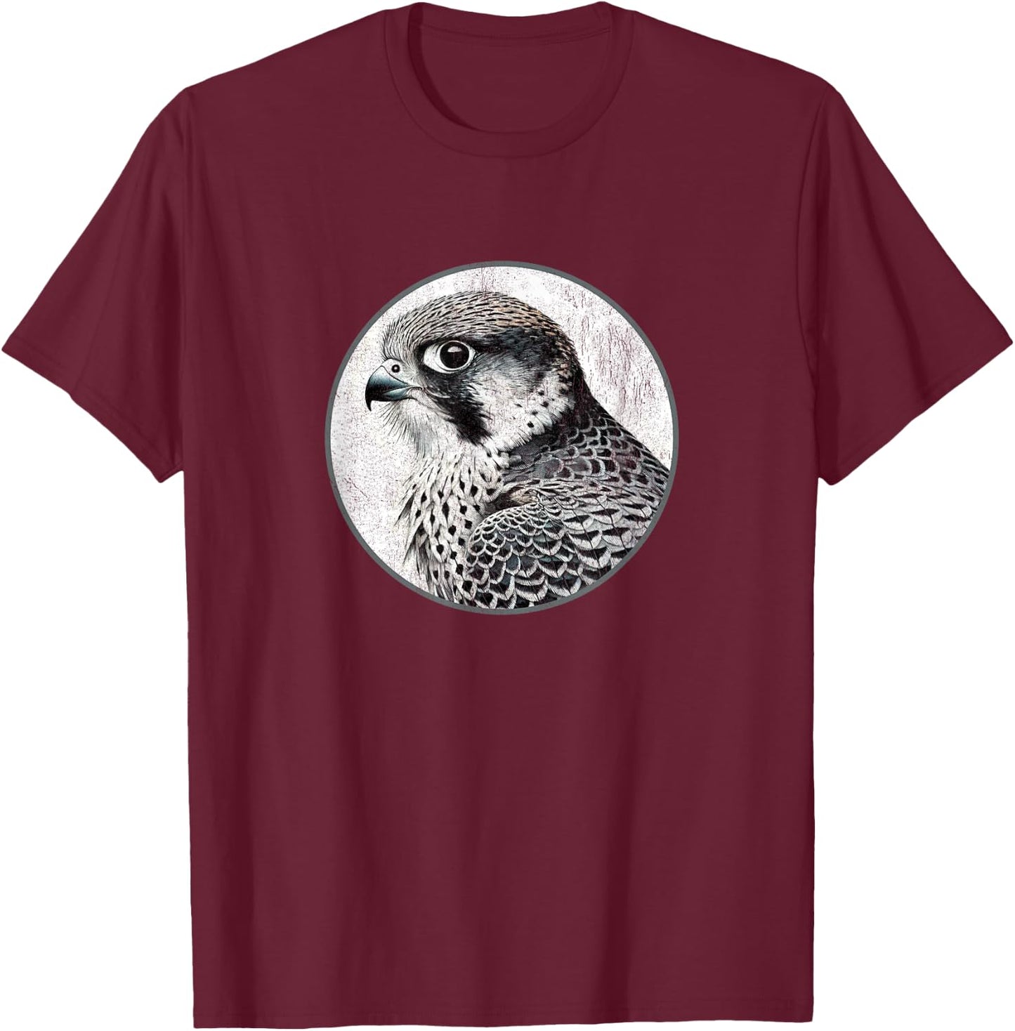 Colorful Retro Peregrine Falcon Design by Bird Fan T-Shirt - T-Shirt | Maroon