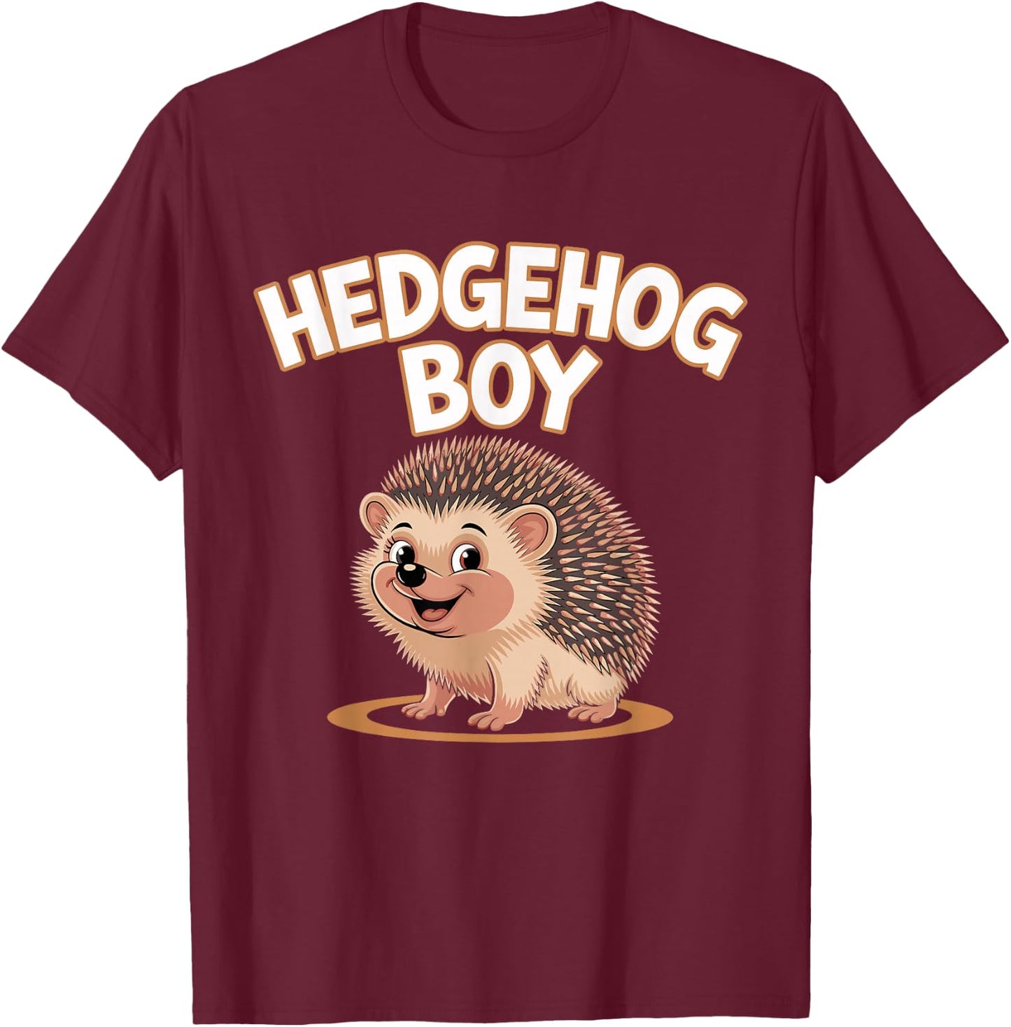 Hedgehog Boy | Childrens Apparel | Youth Kids Boys Hedgehog T-Shirt - T-Shirt | Maroon