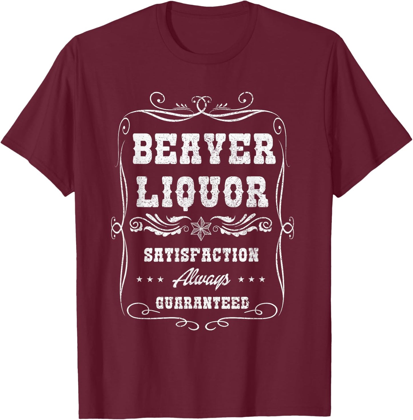 Funny Beaver Liquor Beaver Liqueur Adult Drinking Humor Pun T-Shirt - T-Shirt | Maroon