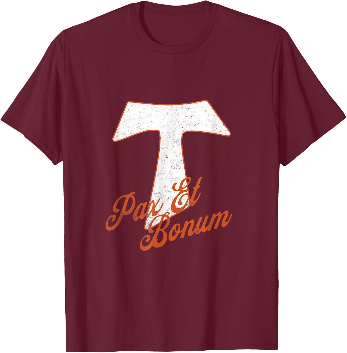Tau Cross Number Cross T-Shirt - T-Shirt | Maroon