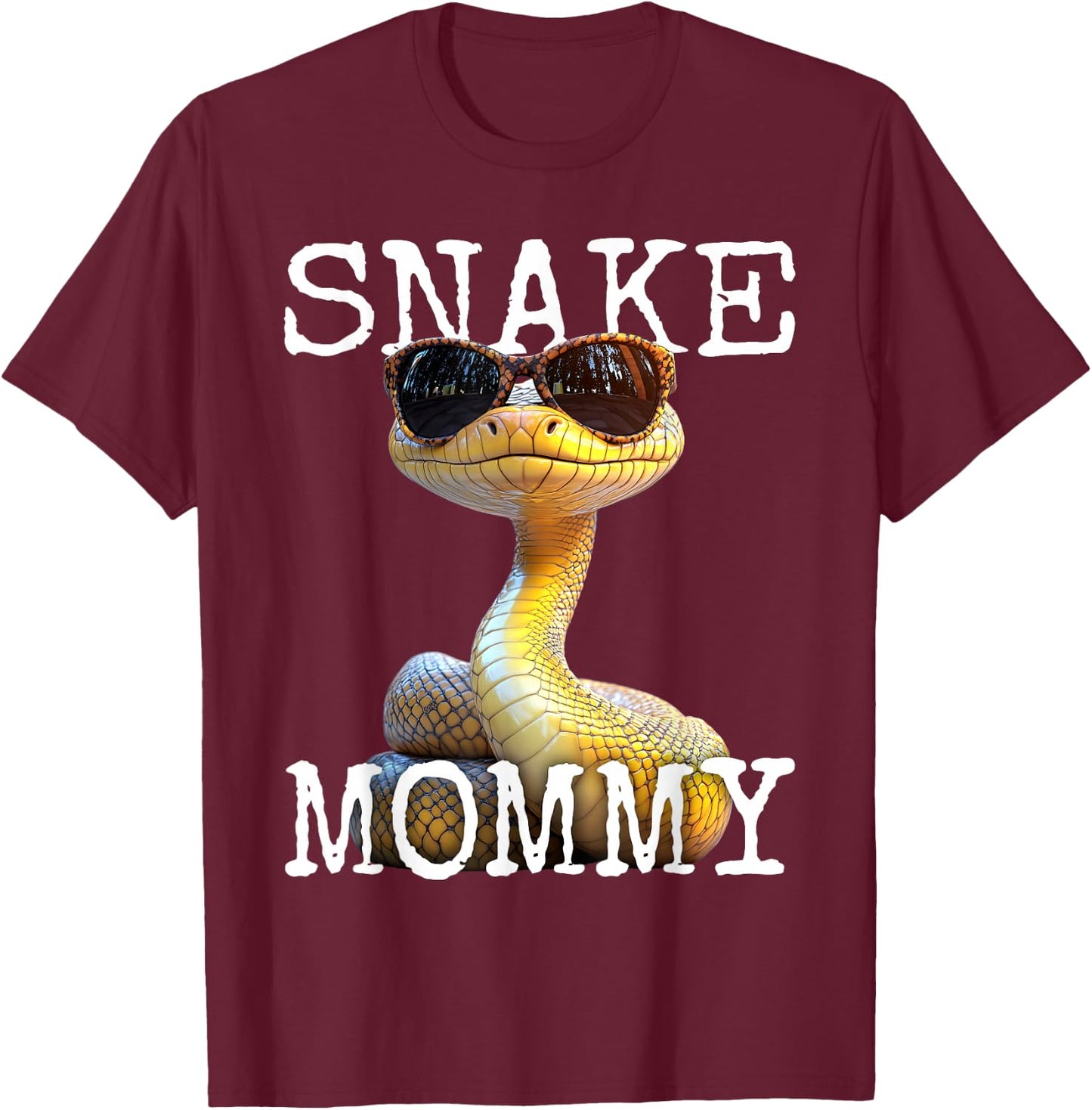 Snake Mommy Mama Schlange Muttertag Mom Süße Schlangen T-Shirt - T-Shirt | Maroon