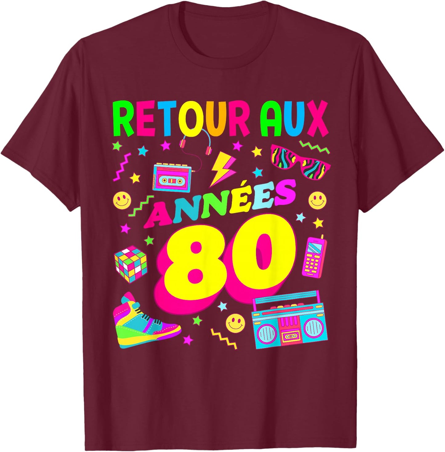 Party 80s Birthday Party 80s Retro Style T-Shirt - T-Shirt | Maroon