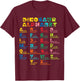 Types Of Dinosaurs Alphabet A-Z ABC Dino Identification kids T-Shirt - T-Shirt | Maroon