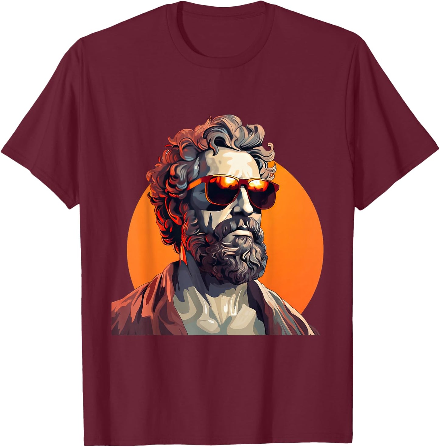 Marcus Aurelius mit Sonnenbrille T-Shirt - T-Shirt | Maroon