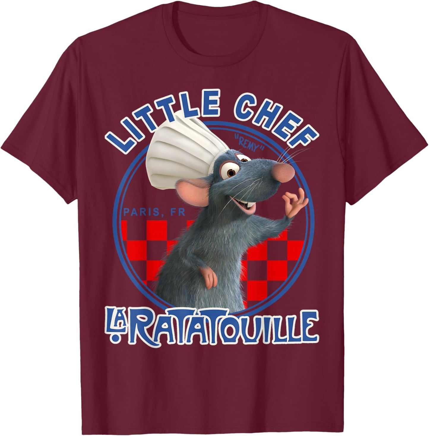 Disney Pixar Ratatouille Remy Little Chef Vintage Badge T-Shirt - T-Shirt | Maroon