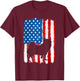 Long Haired Hair Chihuahua Women American USA Flag T-Shirt - T-Shirt | Maroon
