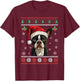 Boston Terrier Ugly Christmas Sweater Xmas For Adults Kids T-Shirt - T-Shirt | Maroon