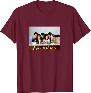 Friends PAPL192 Photo de la série TV avec logo New York T-Shirt - T-Shirt | Maroon