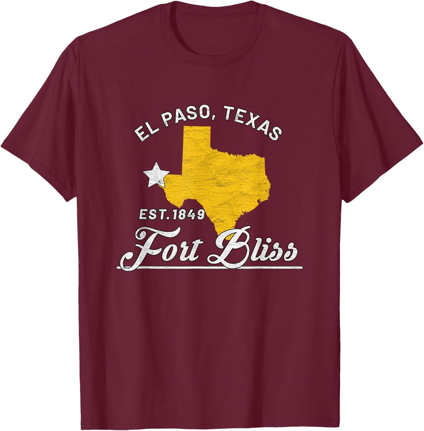 Fort Bliss El Paso Texas Tx 1st Armored Division T-Shirt - T-Shirt | Maroon