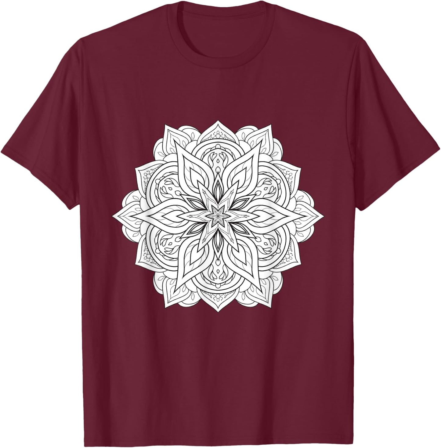 Mandala Zum Ausmalen Malen Geschenk Yoga T-Shirt - T-Shirt | Maroon