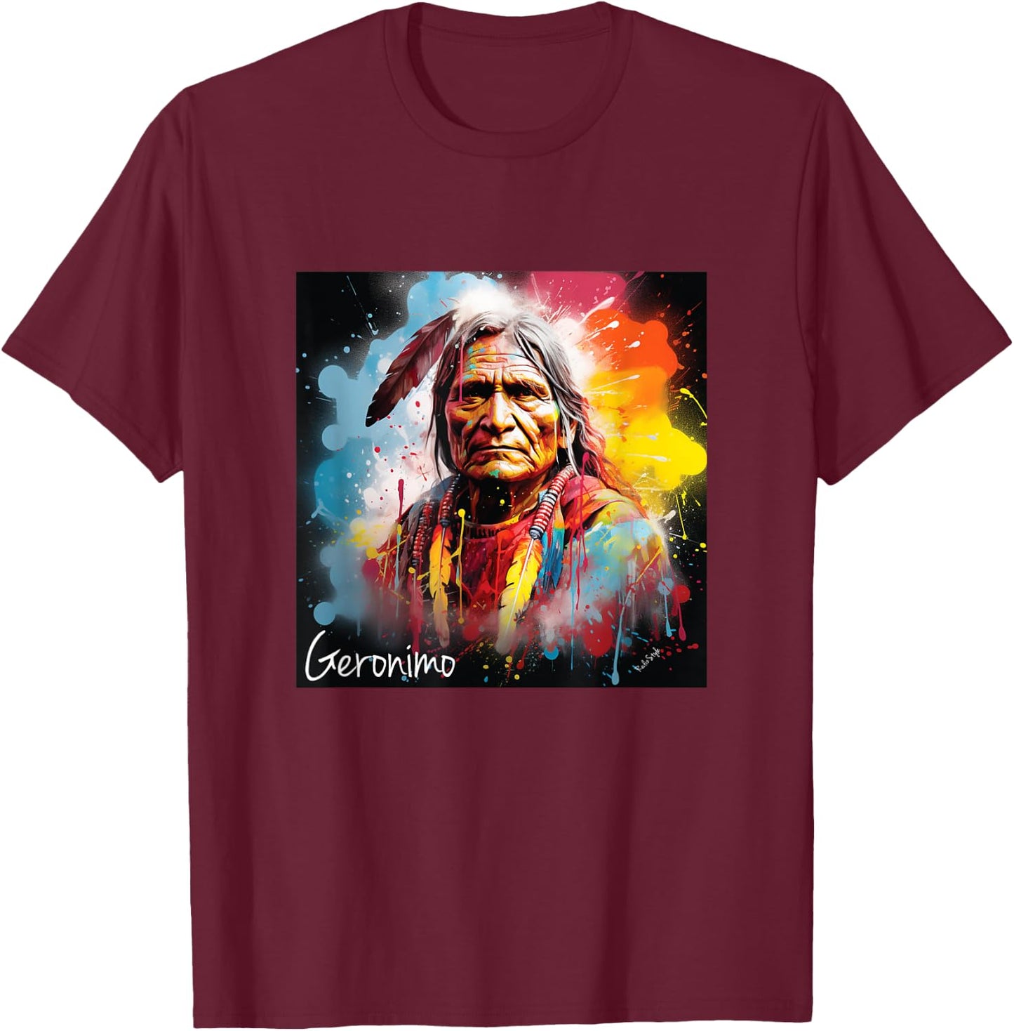 Geronimo , Black, S T-Shirt - T-Shirt | Maroon