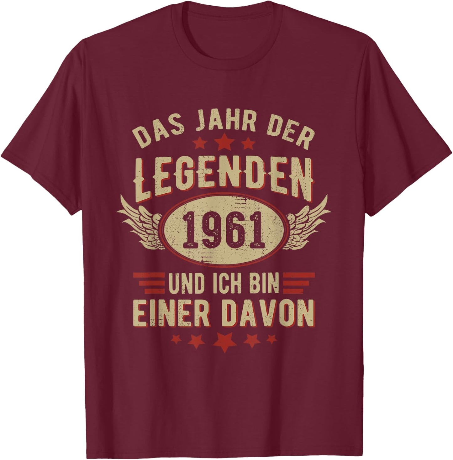 1961 Jahr der Legenden Jahrgang 1961 Geburtstag retro T-Shirt - T-Shirt | Maroon