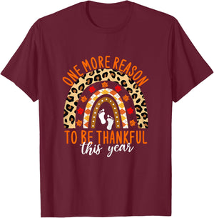 Thanksgiving Pregnancy One More Reason To Be Thankful T-Shirt - T-Shirt | Maroon