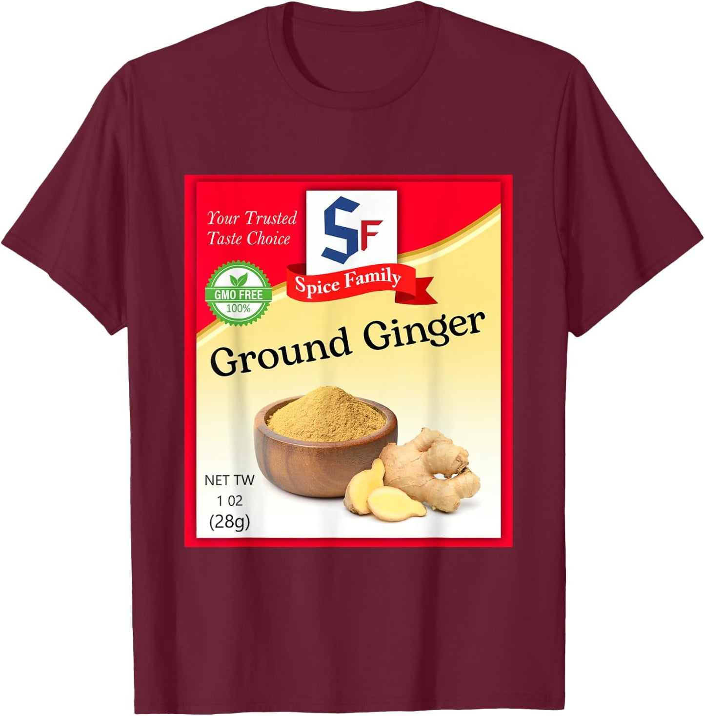 Ground Ginger Condiment Costume Holiday Spice Group Costumes T-Shirt - T-Shirt | Maroon