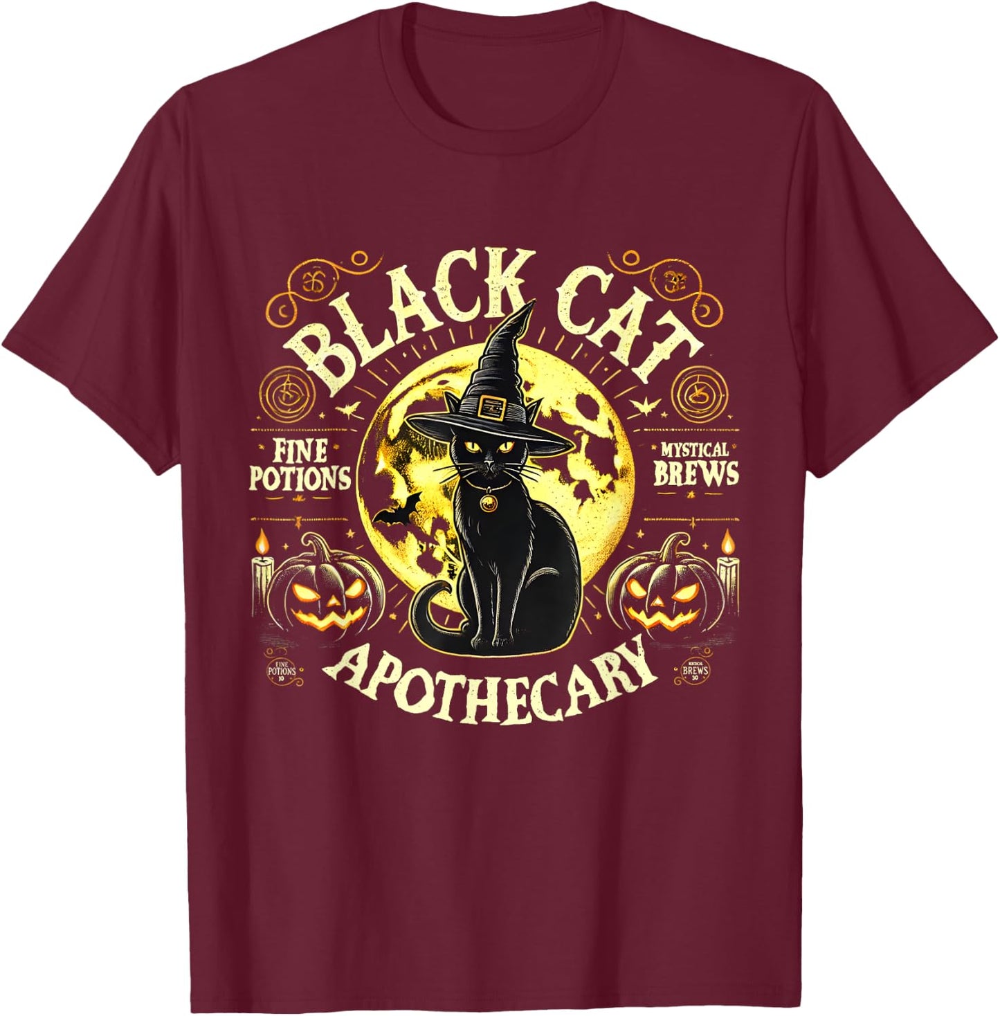 Salem The Cat Black Cat Apothecary Halloween Men Women T-Shirt - T-Shirt | Maroon