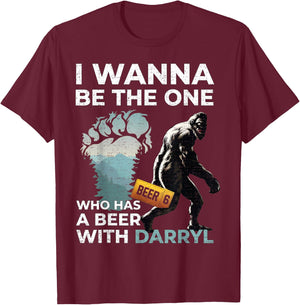 Bigfoot Beer Adventure Wilderness Humor Graphic T-Shirt - T-Shirt | Maroon