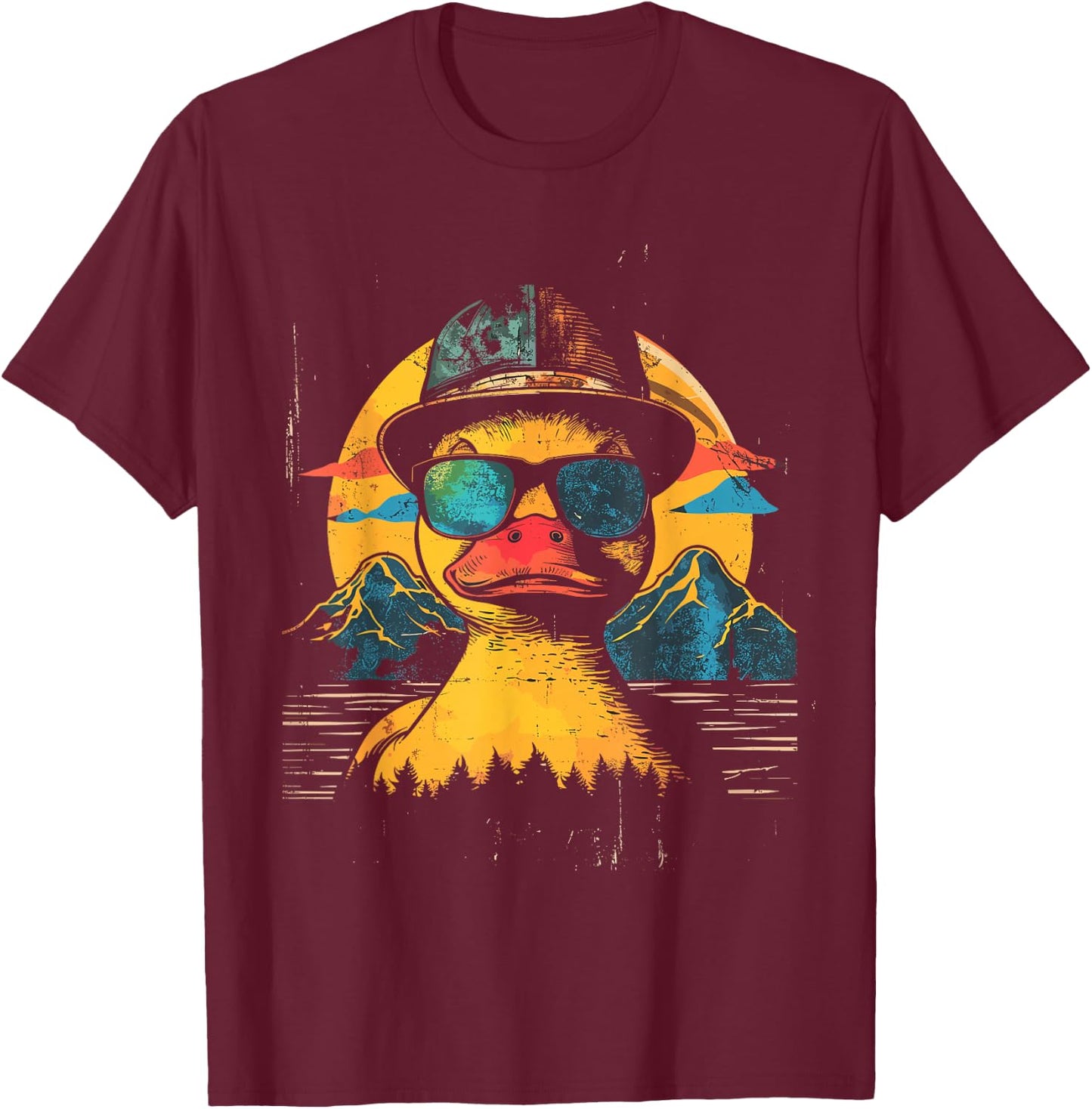 Rubber Duck Vintage Rubber Duckie Retro T-Shirt - T-Shirt | Maroon