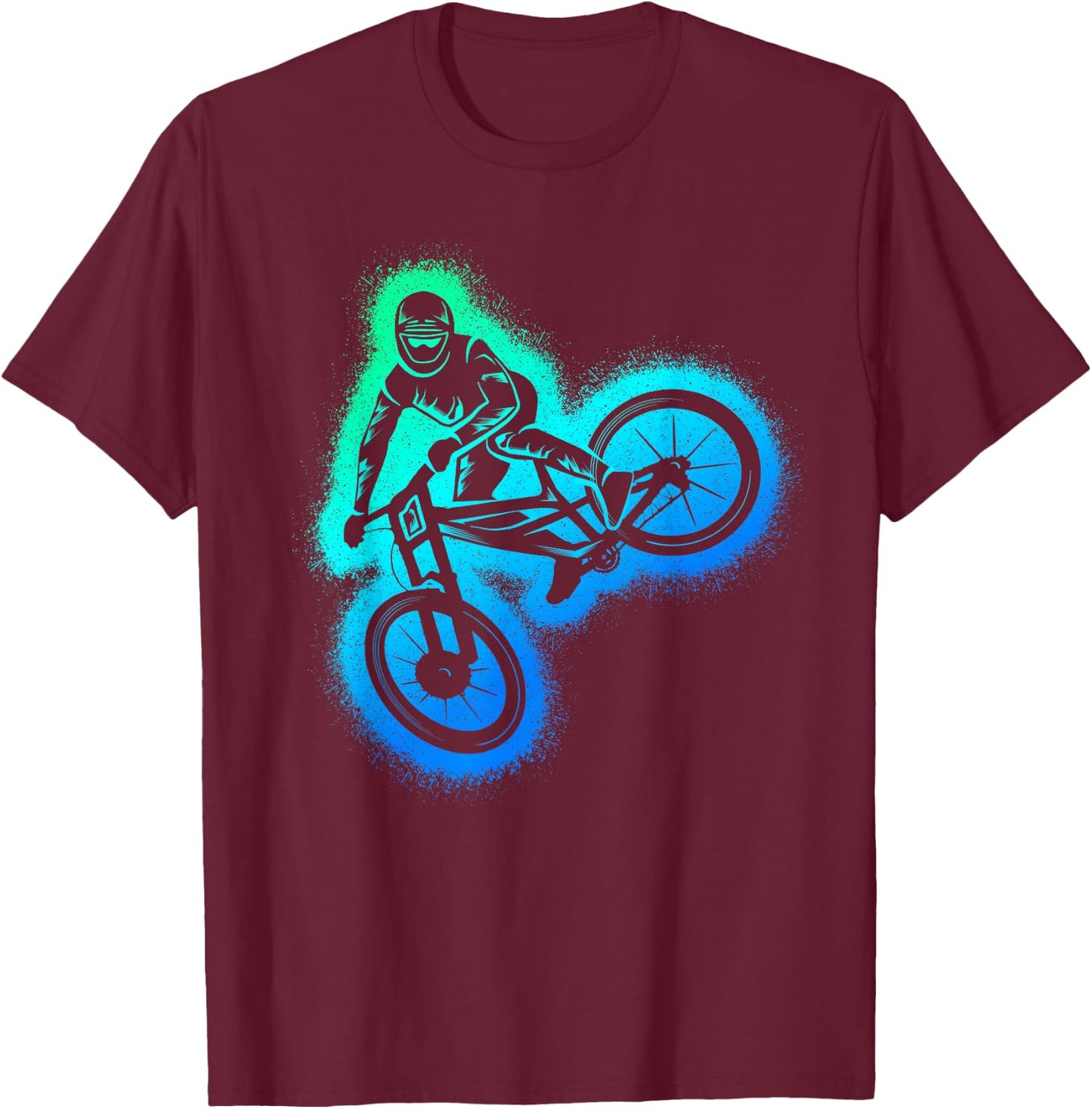 MTB Mountain Bike Downhill Kinder Herren Jungen Mountainbike T-Shirt - T-Shirt | Maroon