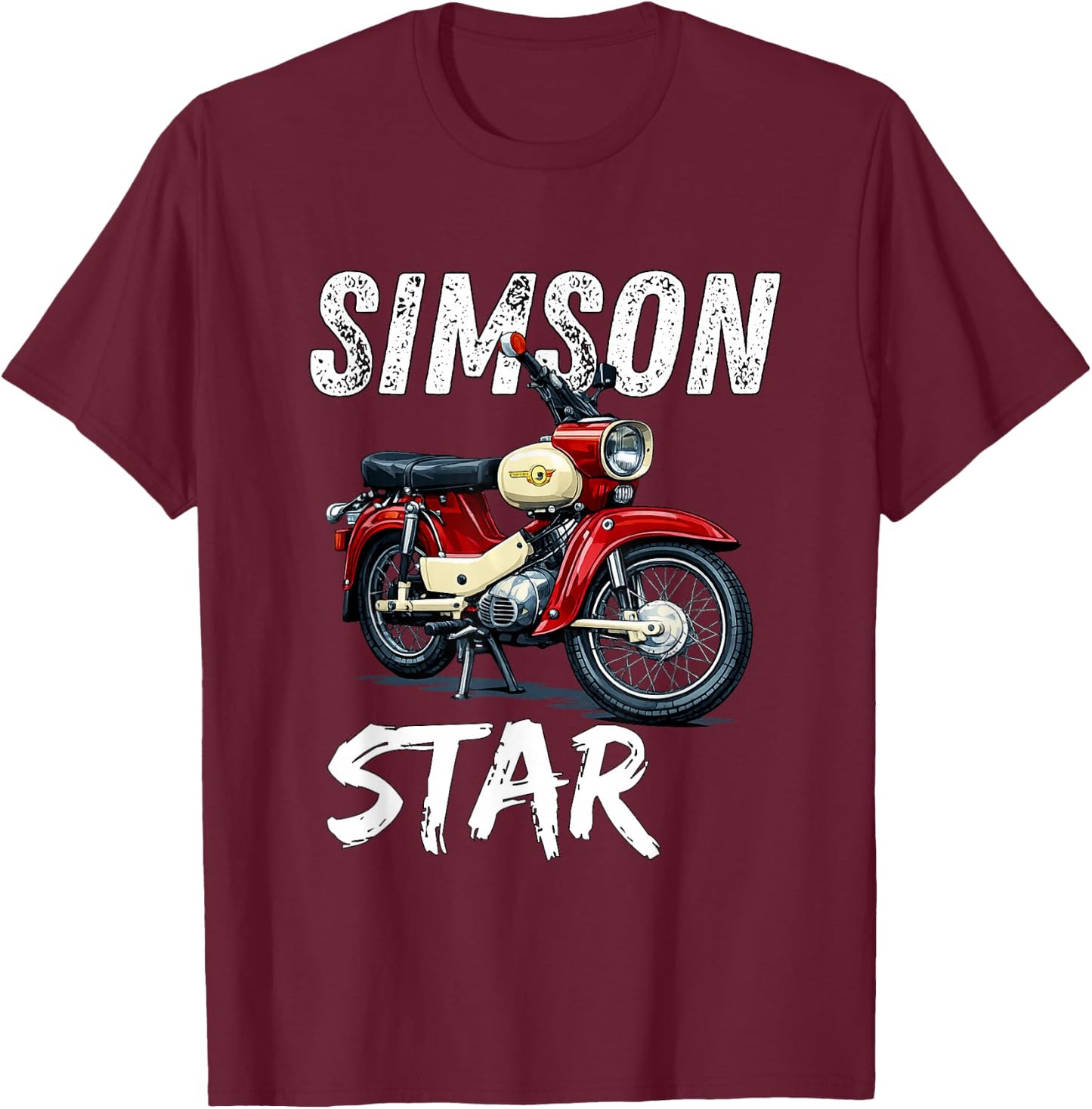 Simson SR4-2 Star MOFA Kult Motorrad DDR Klassiker Retro T-Shirt - T-Shirt | Maroon