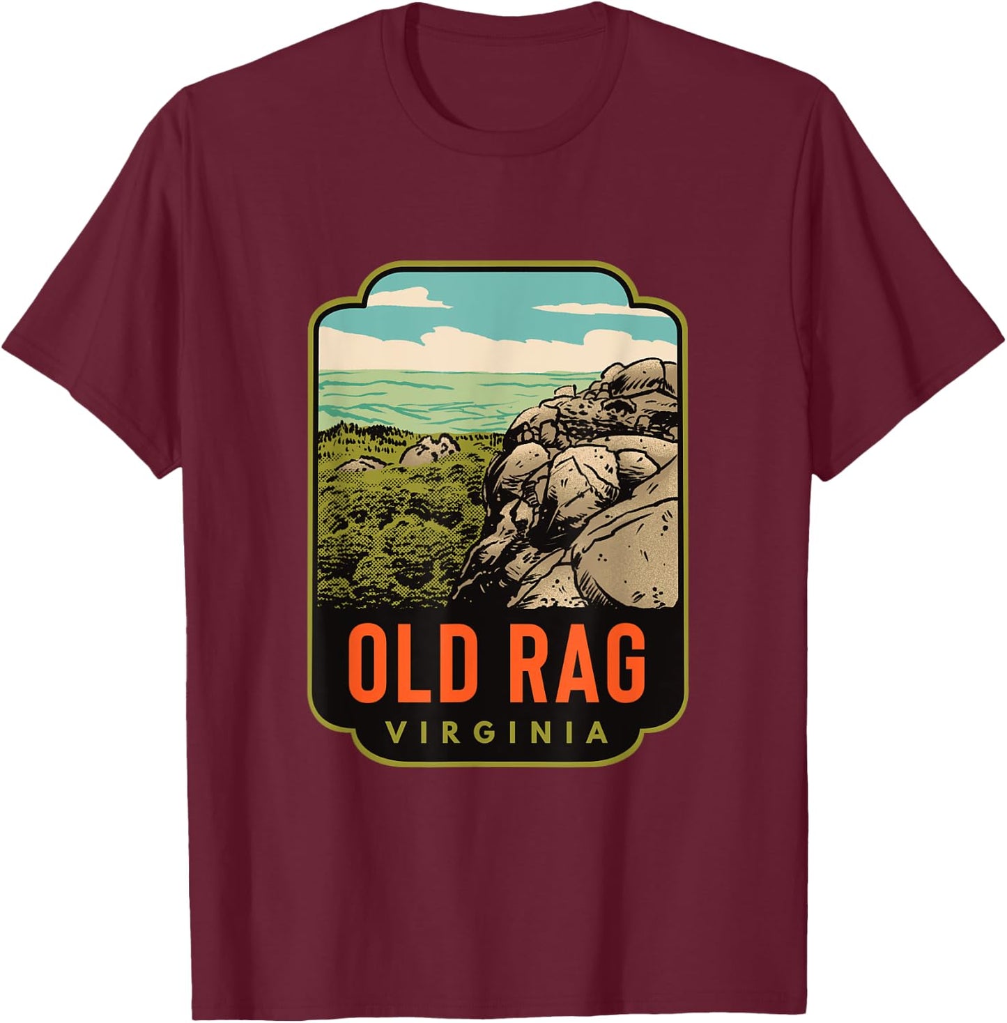 Old Rag Mountain Virginia T-Shirt - T-Shirt | Maroon