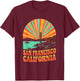 Retro San Francisco California California Sunset Souvenir T-Shirt - T-Shirt | Maroon