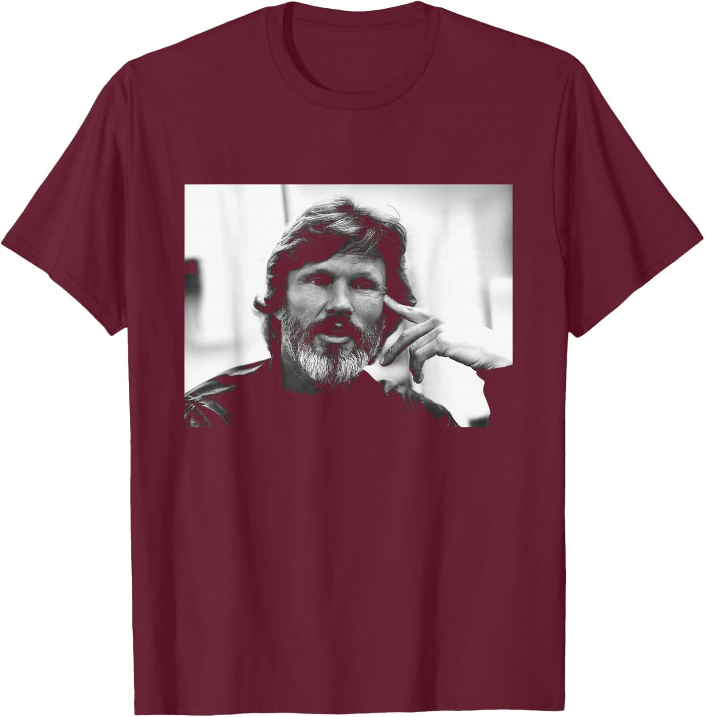 Kris Kristofferson Me and Bobby McGee Singer in 1982 T-Shirt - T-Shirt | Maroon