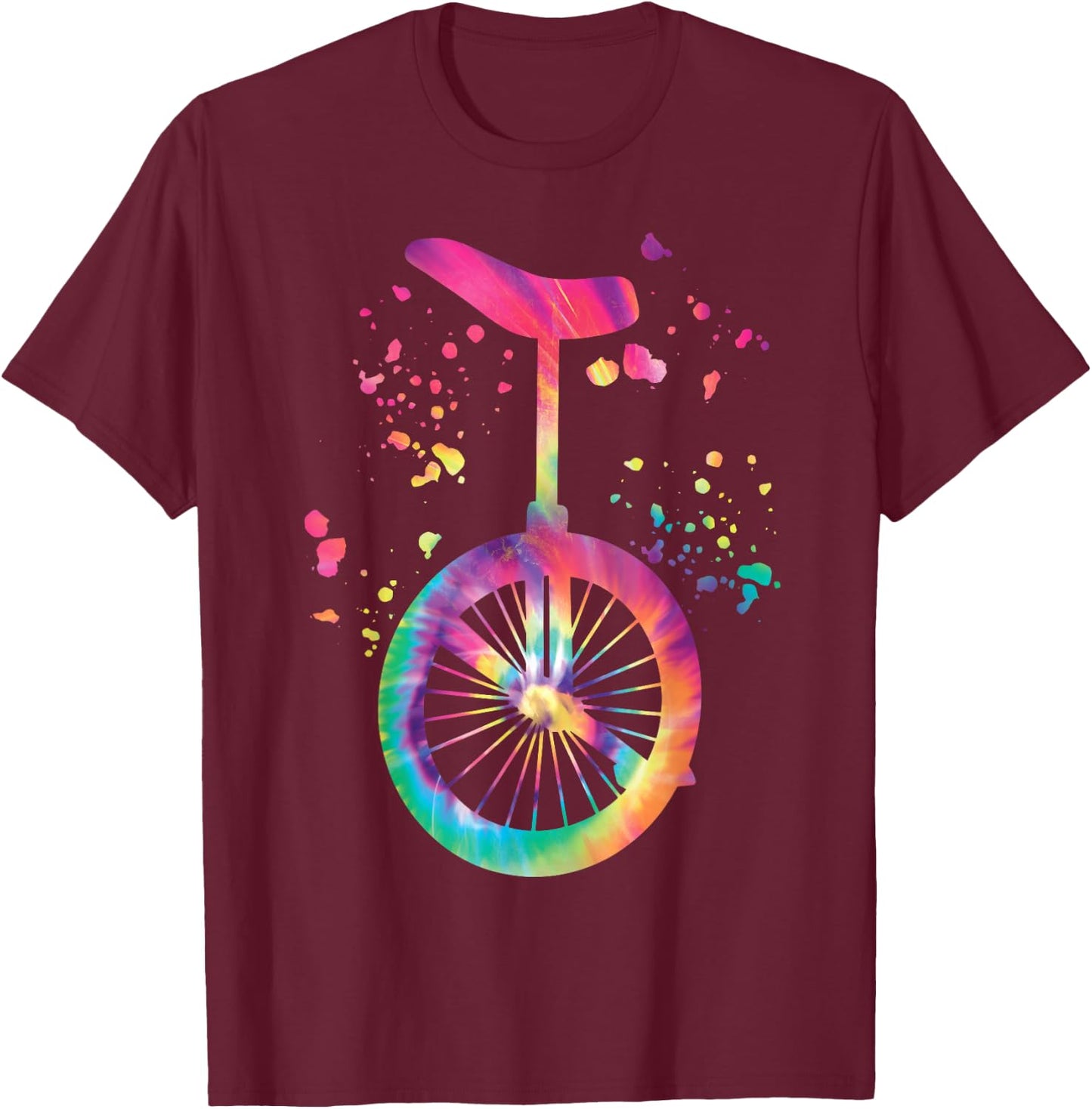 Unicyclist Unicycle Unicycle Colorsplash Unicycle , black T-Shirt - T-Shirt | Maroon