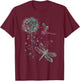 Dandelion Puff Ball with Dragonfly T-Shirt - T-Shirt | Maroon