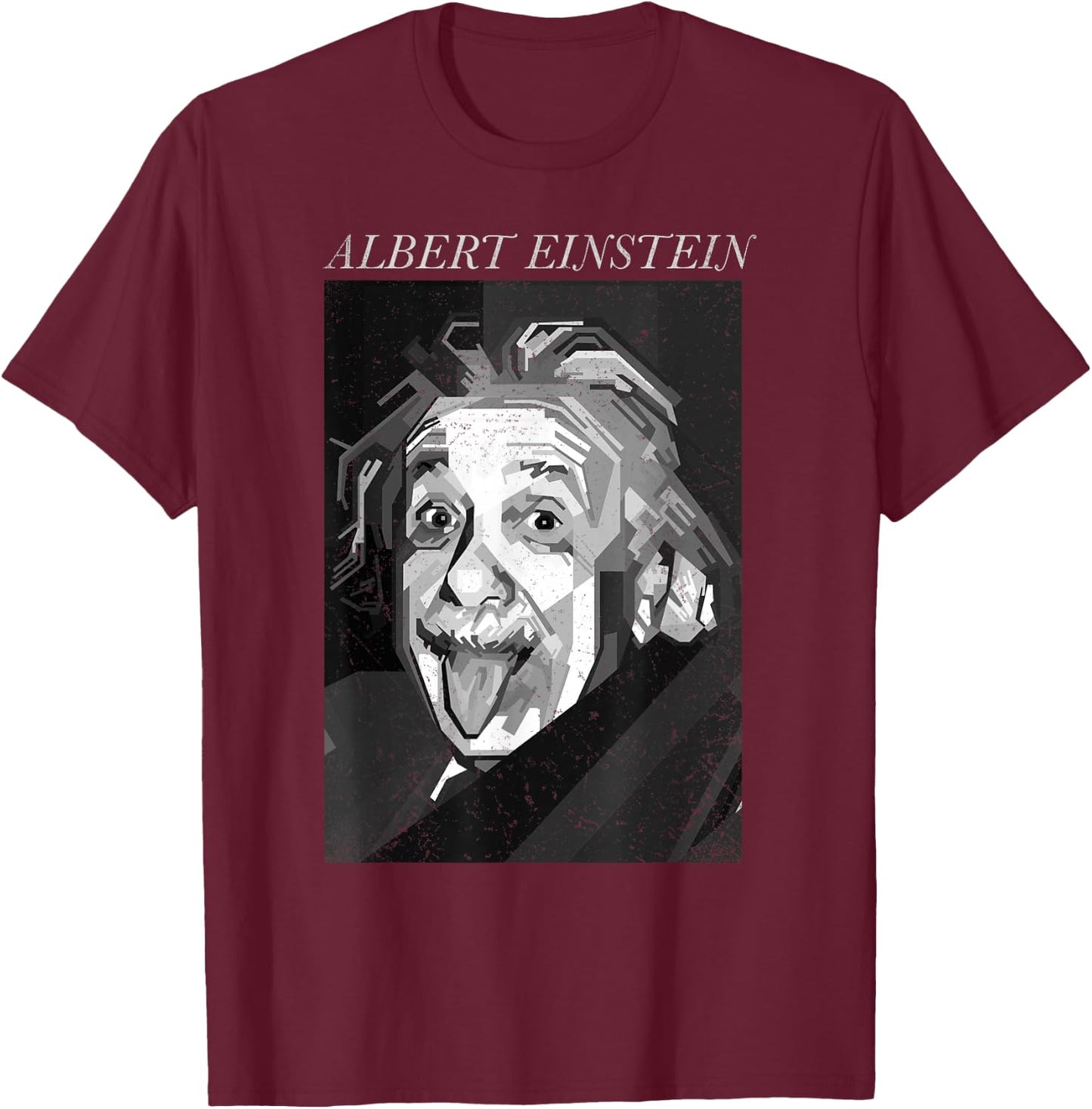 Albert Einstein Logic Quote Front Back , black T-Shirt - T-Shirt | Maroon