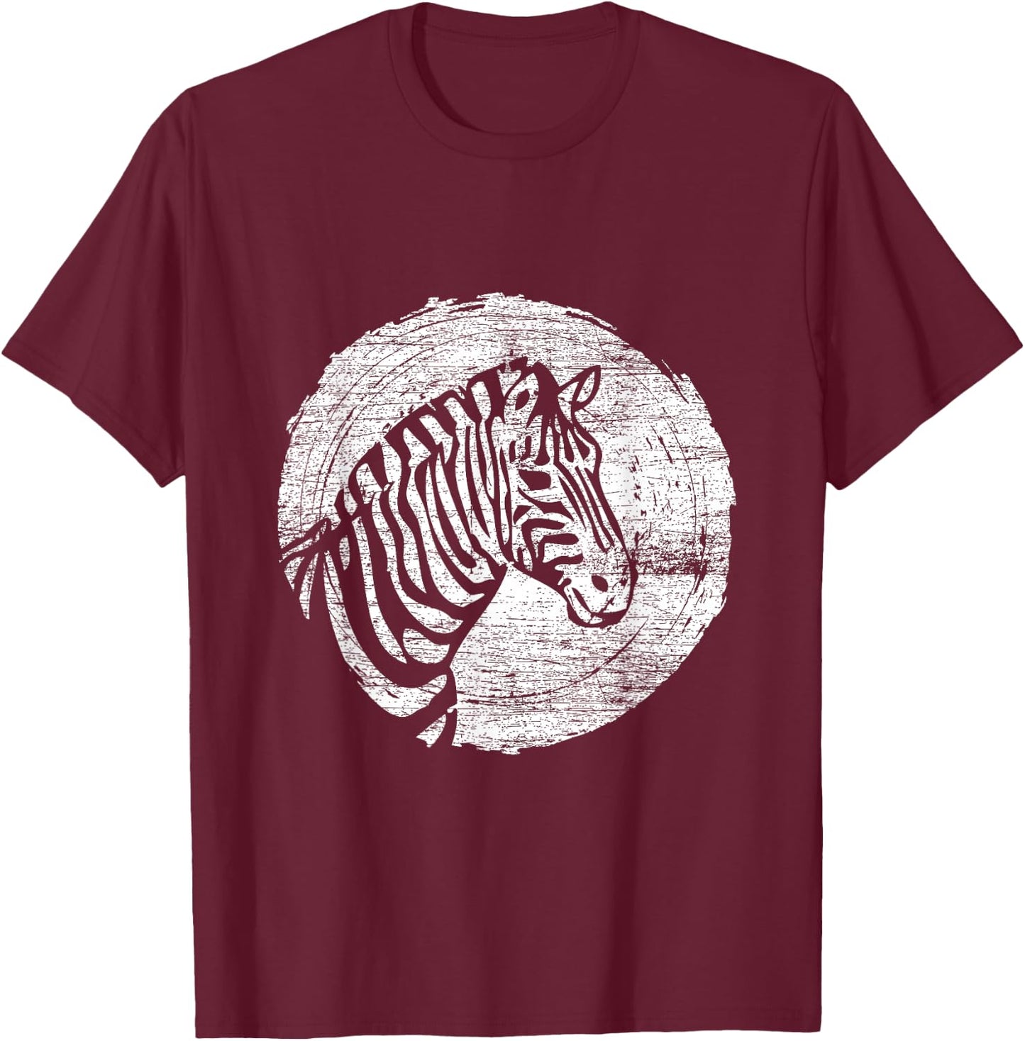 Vintage Zebra T-Shirt - T-Shirt | Maroon