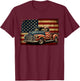 Classic Old Pickup Truck 4th of July Patriotic American Flag T-Shirt - T-Shirt | Maroon
