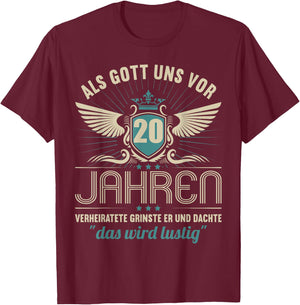 20 Jahre verheiratet bester Ehemann Ehefrau 20.Hochzeitstag T-Shirt - T-Shirt | Maroon
