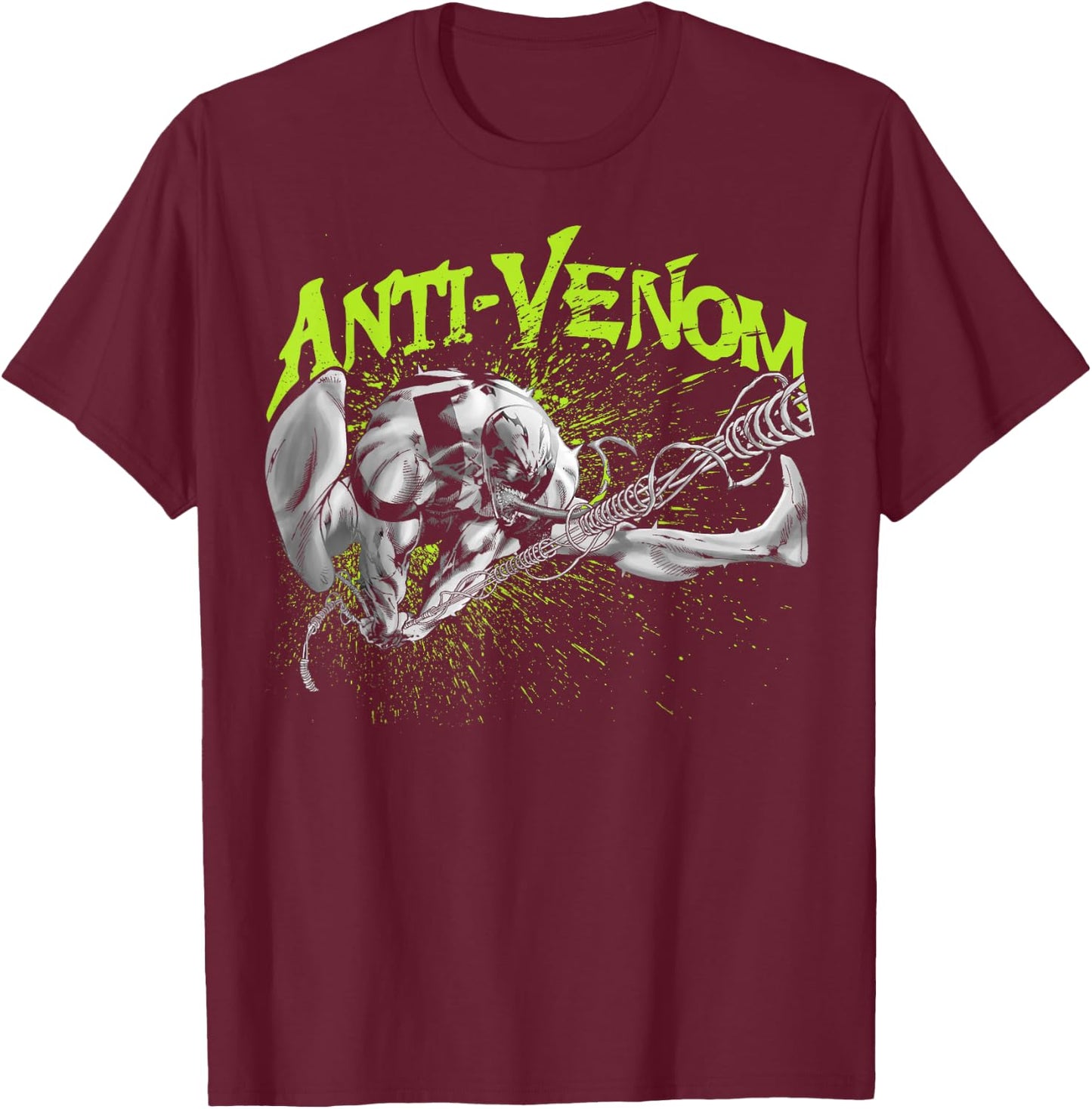 Marvel Venom Anti Venom Swing Splatter Graphic T-Shirt - T-Shirt | Maroon