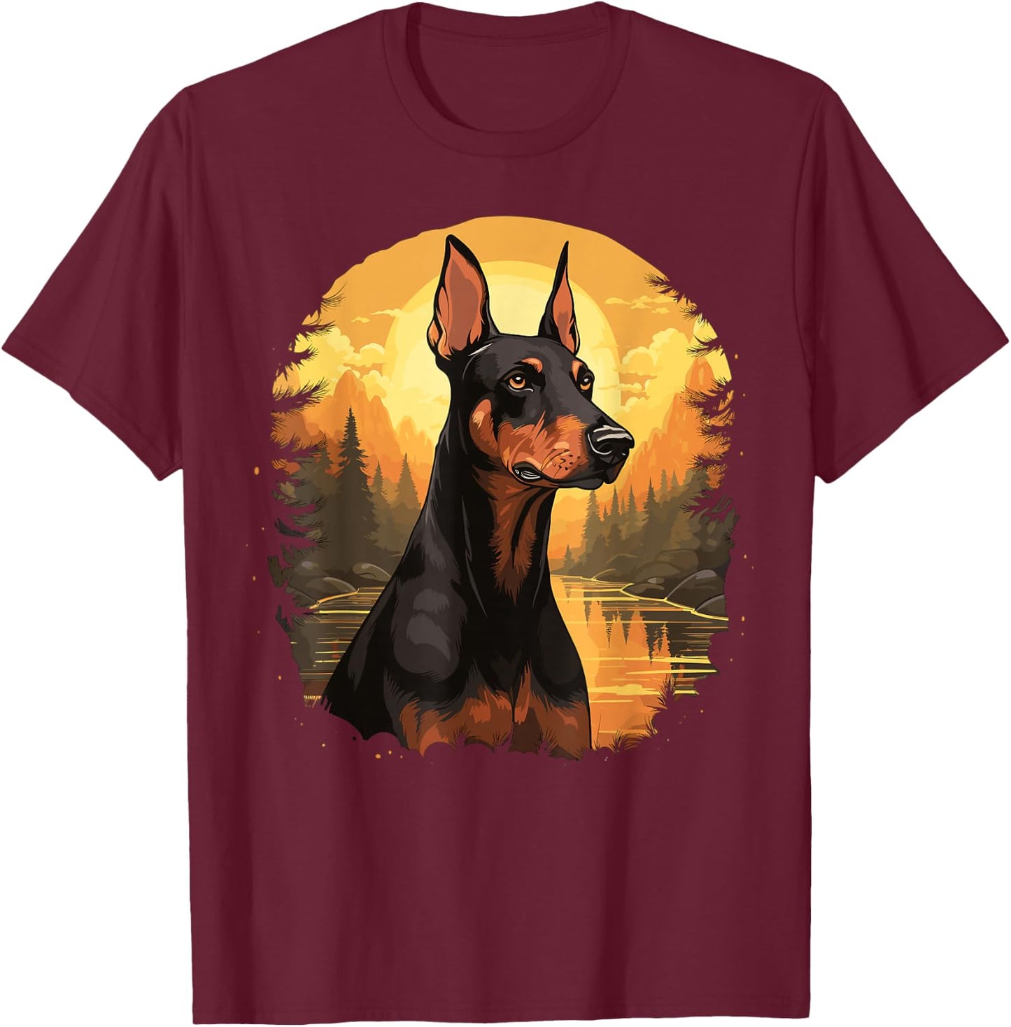 Doberman Dog Doberman T-Shirt - T-Shirt | Maroon
