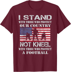 I Stand for the Flag Shirt to Support Military and Police T-Shirt - T-Shirt | Maroon