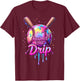 Baseball Drip Boys Ice Cream Respect The Drip Game Day Sport T-Shirt - T-Shirt | Maroon