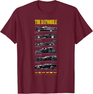 Batman 85th Anniversary Batmobile on Dark T-Shirt - T-Shirt | Maroon