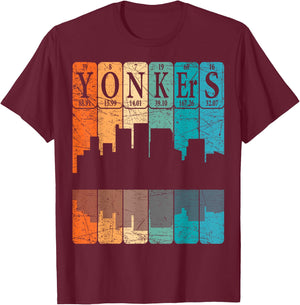 Yonkers Periodic Table Elements Yonkers New York Retro T-Shirt - T-Shirt | Maroon