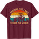 Vintage Retro Farming the land to feed the World Tractor T-Shirt - T-Shirt | Maroon