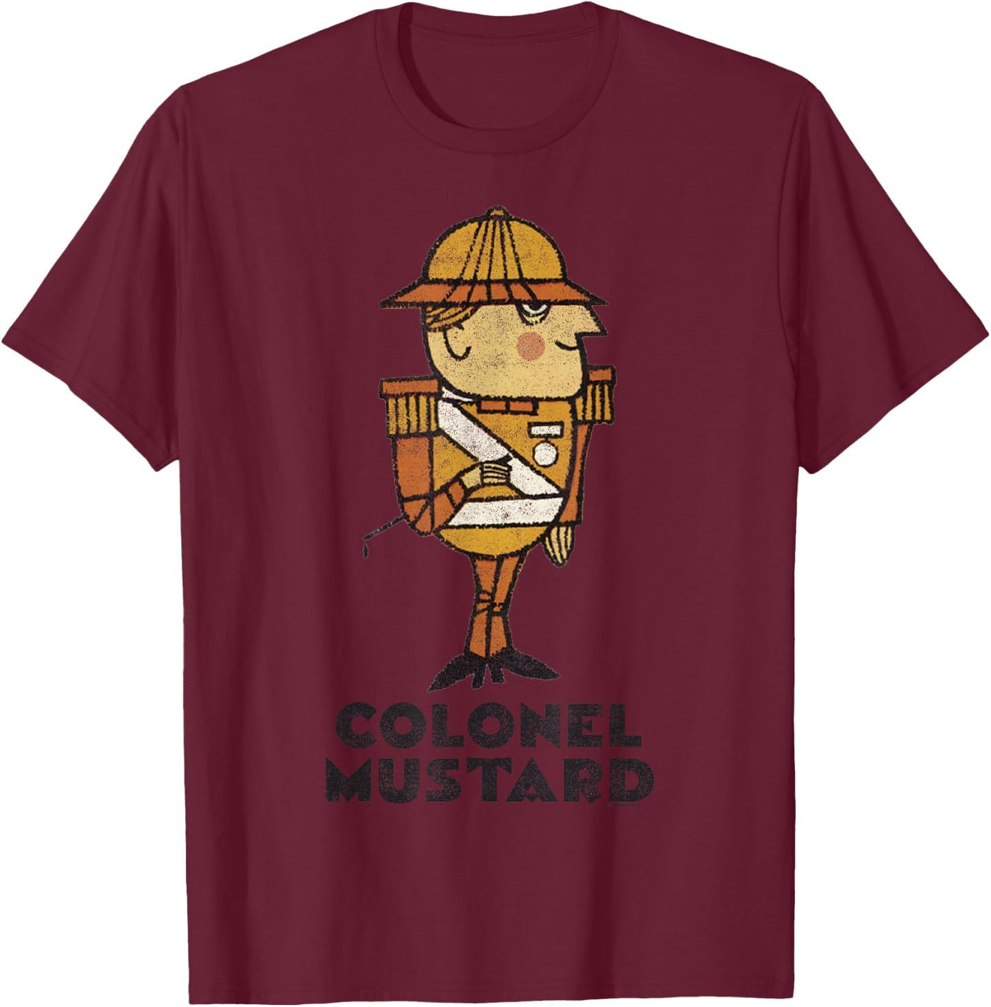 Clue Colonel Mustard Retro Poster T-Shirt - T-Shirt | Maroon